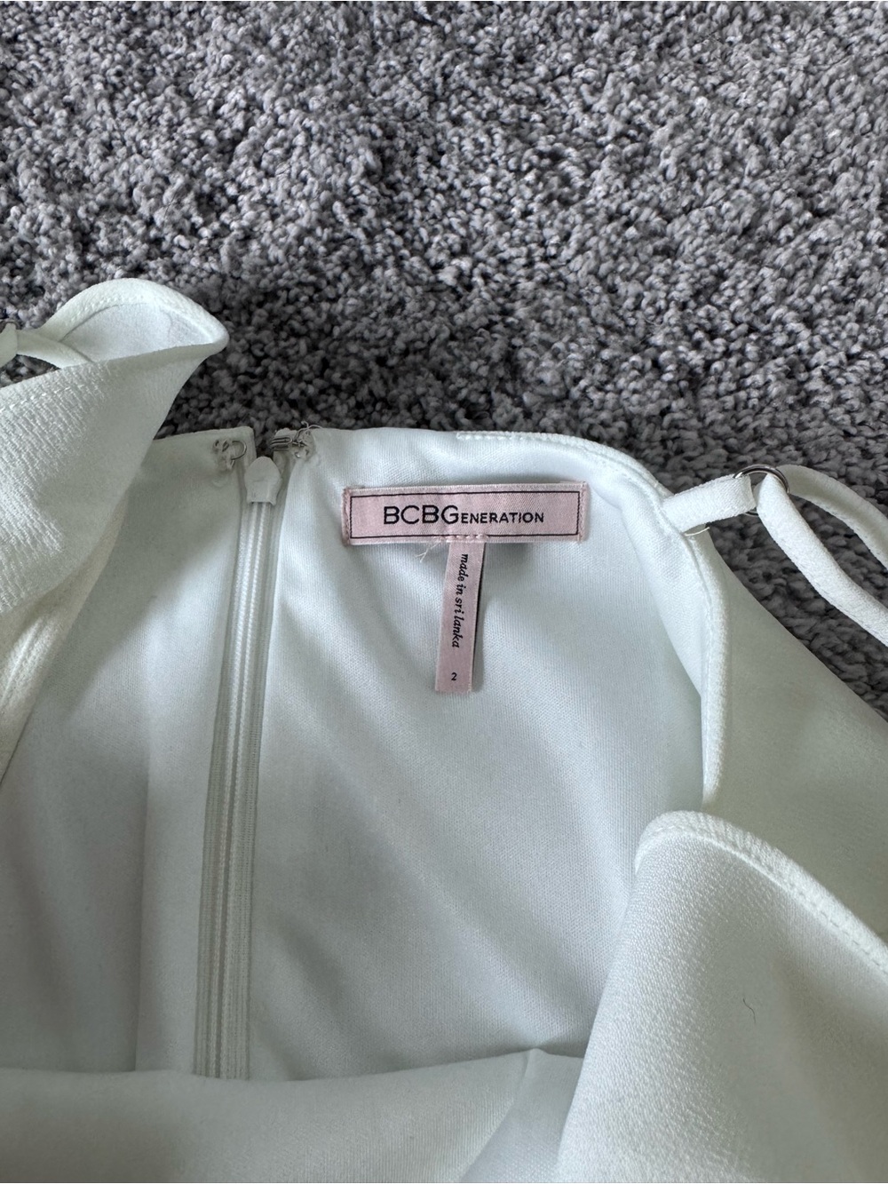 BCBGeneration White Ruffle-Detail Mini Dress - Picture 2 of 7